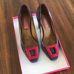 Isaac Mizrahi Purple Suede Heels